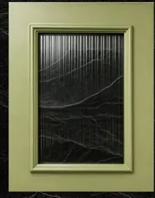 69 Rectangular frame + Reeded glass + Meadow green