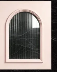 69 Semicircular frame + Decorative glass + Ivory