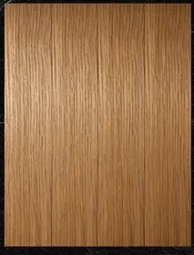 Straight-grain oak appearance · Flat front